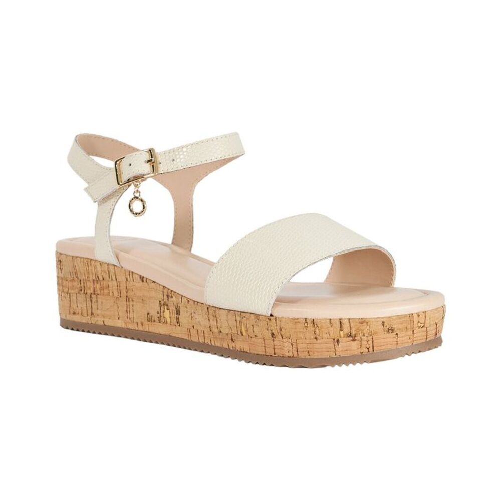 Dune London Liara Leather Wedge, White